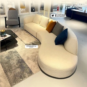 Set Divano Componibile Curvo GEDO in Velluto Effetto Agnello con Imbottitura in Spugna, <span class=keywords><strong>Mobili</strong></span> Confortevoli per Uso Domestico - Product Image 5