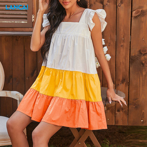 ชุดเดรสมิดิลำลองสำหรับผู้หญิงชุดเดรสผ้าคอตตอนใส่ฤดูร้อนโลโก้แบบกำหนดเอง - Product Image 3