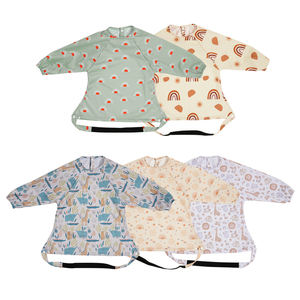 Bavoirs personnalisables pour bébé <span class=keywords><strong>Tablier</strong></span> à manches longues en polyester imperméable avec boutons Housse lavable pour <span class=keywords><strong>chaise</strong></span> <span class=keywords><strong>haute</strong></span> Pack prêt pour l'alimentation de bébé - Product Image 3