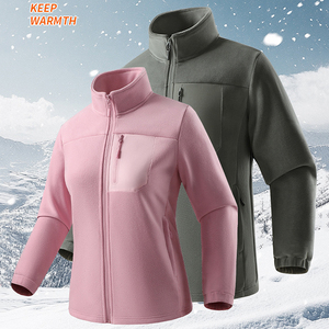 Vestes <span class=keywords><strong>Polaire</strong></span> Unisexe avec Logo Personnalisé à Col Montant Manteaux Chauds avec Fermeture Éclair avec Poches pour l'Hiver Randonnée Décontracté - Product Image 4