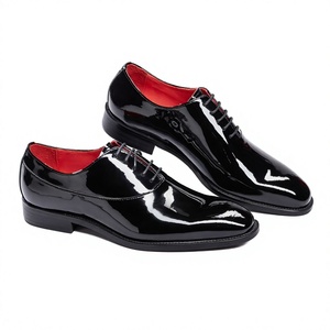Chaussures habillées en cuir verni pour hommes, style Oxford, à lacets, bout pointu, pour mariage et soirée - Product Image 3