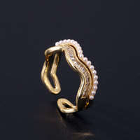Bague pour femme en laiton plaqué or 14 carats, de forme géométrique luxueuse, attrape-regard, cadeau tendance pour fêtes et bals de promo
