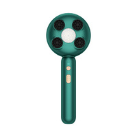 Peigne de massage manuel à lumière rouge avec 4 têtes en silicone souple, lumière rouge focalisée 650 nm, pétrissage à 3 vitesses, étanche IPX7