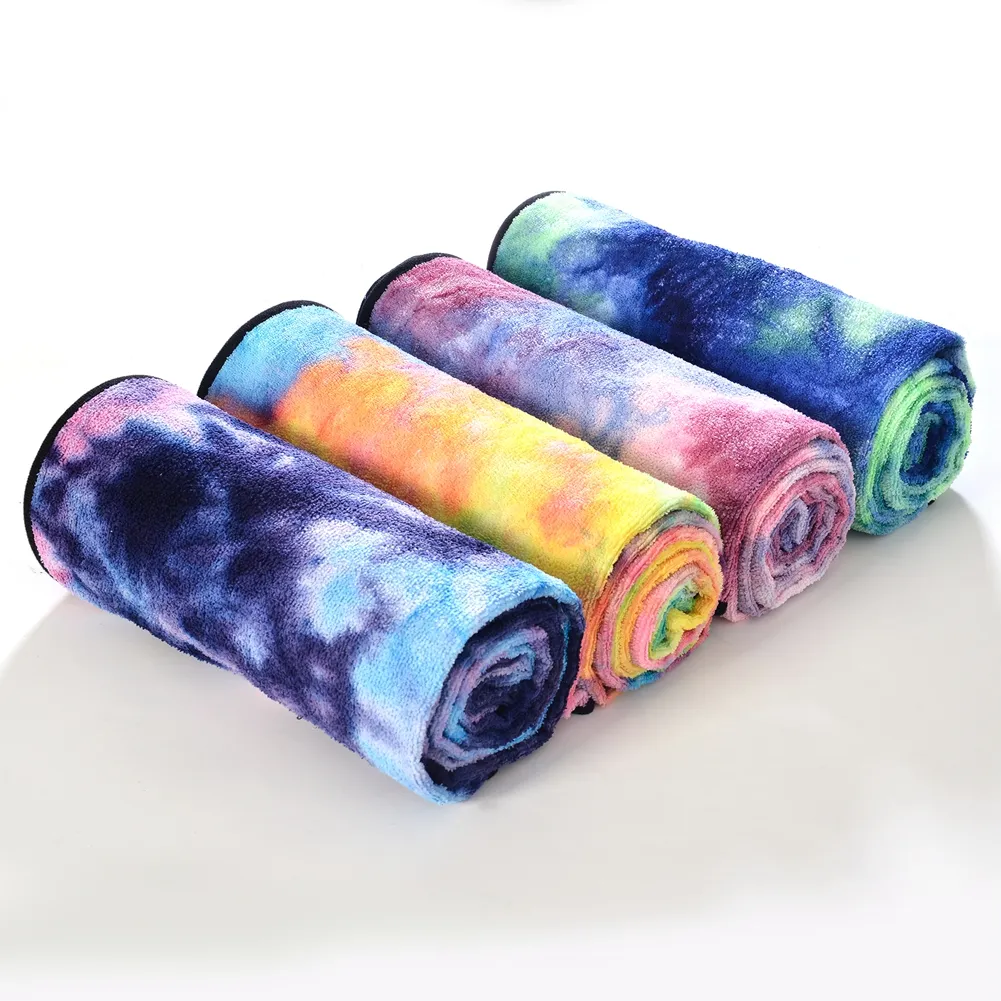 Impresión personalizada eco amigable antideslizante caliente de microfibra tie dye yoga mat toalla