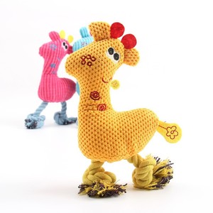 Jouet en peluche sonore Cerf pour <span class=keywords><strong>chiens</strong></span> et chats avec corde à mâcher, résistant aux morsures et indéchirable, soulage l'ennui, fournitures pour animaux de compagnie - Product Image 1