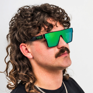 Lunettes de soleil rétro surdimensionnées 3512 pour hommes et femmes, style vintage, monture plate, verres miroir verts, protection UV400, forme carrée - Product Image 1