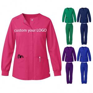 Fashionable White Knitted Breathable Hospital Nurse <b>Set</b> Uniforms <b>Sets</b> Hospital Scrubs - Product Image 1