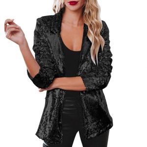 Blazer pour femme, style tendance 2024, personnalisable, petit blazer, manteau à paillettes, veste à paillettes brillante - Product Image 5