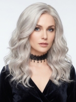 Perruque synthétique 13x4 HD Lace Front résistante à la chaleur, dentelle française, pré-épilée, bonnet ajustable, gris argenté lavande, vente en gros