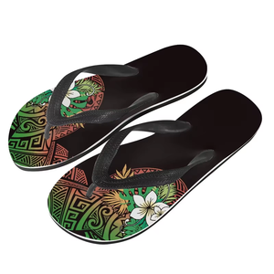 Sandalias con Estampado Tribal Fijiano Polinesio para Mujer y <span class=keywords><strong>Hombre</strong></span>, <span class=keywords><strong>Chanclas</strong></span> Personalizadas con Logotipo, Sandalias de Playa para Verano, al Aire Libre, para Vadear, Venta al Por Mayor - Product Image 2