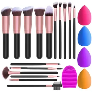 Ulikeke 14 16 Pcs Free Logo Wholesale Synthetic Bristle Private Label Custom Logo Cosmetic Make Up Brushes Makeup Brush Set