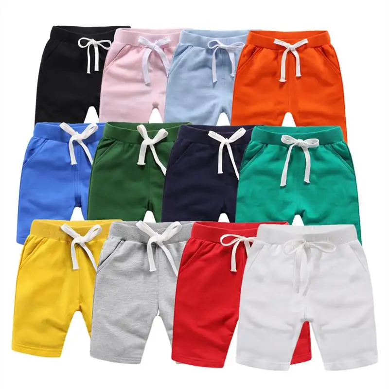 Zomer Groothandel Op Maat Gemaakte Kids Shorts Gezellig Zacht 100% Katoen Effen Kleur Peuter Baby Jongens Shorts