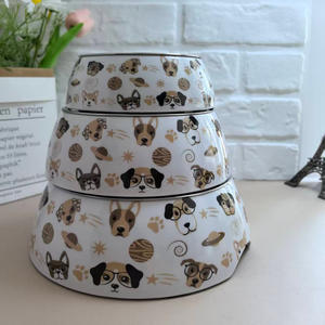 Mangkuk melamin kustom baja tahan karat mangkuk bundar tunggal makanan anjing cetak untuk kucing dan anjing - Product Image 6