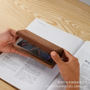 Walnut Wood Eyeglass Case Rectangle 16x6.5x4cm For <b>Prescriptions</b> And Sunglasses Storage Display - Product Image 2