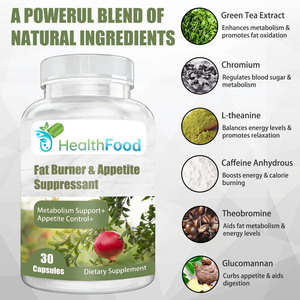 OEM ODM Fat Burner & Appetite Suppressant Capsules with Chromium Reduces Cravings Promotes Natural Fat Burning Capsules - Product Image 5