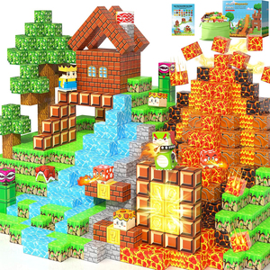 Bloques Magnéticos para Construir un Mundo Magnético, Juegos para Niños, Juguetes de Construcción Magnética, Aventura en el Reino y el Mundo de la Lava, Cubos Magnéticos - Product Image 1