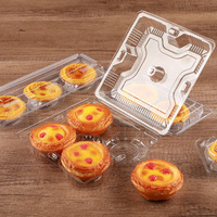 Boîtes à clapet personnalisées jetables en plastique transparent pour gâteaux congelés/tartes aux œufs, emballages pour tartes aux œufs