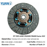 31250-60380 / 31250-60431 DTX-149 DTX-174 TYD154U Disco de Embrague de Repuesto de 275 mm, Fábrica Yaoyuan, China