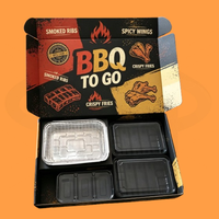 Barbecue jetable au charbon de bois pliable en matériau recyclé, boîte portable de style bento avec grille intégrée et poignée en carton ondulé Kraft