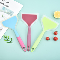 Spatule de cuisine en silicone résistante à la chaleur, flexible, antiadhésive, avec poignée en nylon, semi-transparente, surface large, pour usage en restaurant