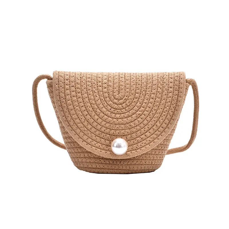 Fabricants nouvelle mode petit sac à bandoulière en paille de corde de coton pour les femmes sac de paille de plage