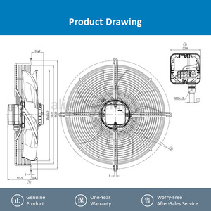 พัดลมแกน ebmpapst รุ่น S4E450-AU03-01 ขนาด 450 มม. 350 วัตต์ 230 โวลต์ AC พัดลมไฟฟ้า พัดลมปรับอากาศ พัดลมระบายความร้อนแบบแกน - Product Image 2