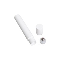 Flacon roll-on cosmétique rond en plastique de 10 ml avec surface givrée, flacon PP vide pour crème pour les yeux et huile essentielle