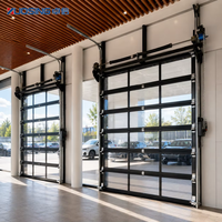 Porte de garage en verre sur mesure avec cadre en profilé aluminium et double vitrage isolant pour projets architecturaux modernes