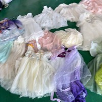 Robes de princesse d'occasion pour enfants C06 en balles, vente en gros de robes de soirée formelles en tulle pour filles, friperie en vrac