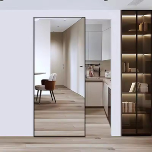 نظام باب جيب زجاجي أسود منزلق داخلي بمرآة سحرية للمنزل - Product Image 6