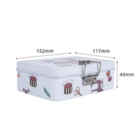 Boîte en métal rectangulaire personnalisée avec poignée, emballage cadeau pour bonbons, biscuits, chocolat, cadeau haut de gamme, réutilisable, écologique