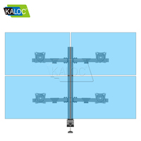 Support de moniteur quadruple robuste Kaloc pour écrans de 17 à 32 pouces, support réglable pour ordinateur, fixation pour quatre moniteurs, support de bureau