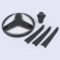 Lampe solaire de jardin ronde LED 40W 4000LM de style européen, IP65 étanche, hybride solaire AC pour l'éclairage extérieur paysager