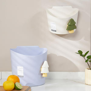 Cubo de basura cilíndrico de 4L para cocina, montado en la pared, organizador colgante para huecos de gabinetes, uso interior - Product Image 4