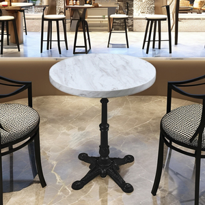 Bàn ghế quán bar hiện đại phong cách châu Âu và Mỹ, chất lượng cao, mặt bàn bằng đá cẩm thạch Arabescato, khung sắt kim loại. - Product Image 2