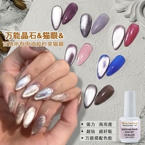 Esmalte de <span class=keywords><strong>Uñas</strong></span> <span class=keywords><strong>Semipermanente</strong></span> Magnético Misscheering Shiny 9D Wide Cat Eyes, 15 ml, Gel UV, Esmalte Brillante Plateado, Laca, Gel Polly, Bonito - Product Image 2