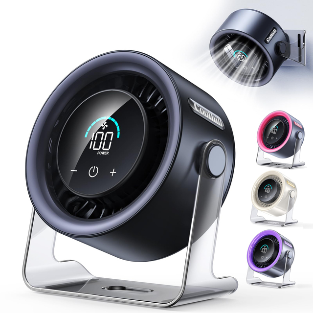 2026 Hot sale Desktop Fan Ultra-quiet High Wind Power Rechargeable Portable Outdoor Home Office With Wall-mountable
