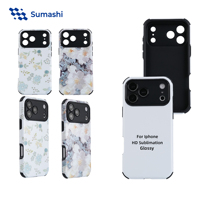 Funda de Teléfono Personalizada por Sublimación, PC+TPU 2 en 1, Acabado Brillante, Lente de Cámara Elevada, Bajo MOQ para iPhone 17 Pro Max Samsung S25