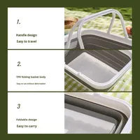 Panier de rangement pliable 16L en plastique PP écologique avec poignée, design moderne et simple, pour camping extérieur, pique-nique et usage domestique