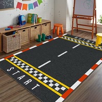 Tapis de jeu de football moderne en polyester pelucheux imprimé sur mesure, fabriqué à la machine, avec dos antidérapant et absorption acoustique