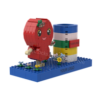 Porte-stylo de bureau personnalisé en blocs de construction, organisateur de bureau, cadeau promotionnel, OEM ODM, porte-papeterie en blocs de construction personnalisés