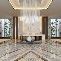 Salle à manger et salle d'attente élégantes et personnalisées de meubles de design d'intérieur d'hôtel moderne haut de gamme avec des armoires de vitrine de LED