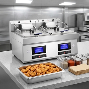 Friteuse professionnelle de haute qualité en acier inoxydable SUS201 380V, température réglable 50-200°C, nettoyage facile, 9000W, 1 QL-EF03-D2 S - Product Image 1
