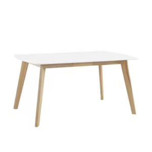 Modern Rectangle Dining Table Wooden Kitchen Table White <b>Tabletop</b> Beige Leg Furniture for Home Apartment Villa - Product Image 1