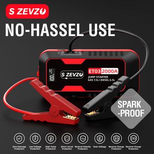 Arrancador de Baterías Portátil S ZEVZO ET03 2000A 12V para Motores de Gasolina de 7.5L y Diésel de 6.5L, Camiones - Product Image 4