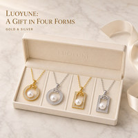 LUOYUNE – collier de perles délicates, pendentif carré en Zircon étincelant, 4 modèles, bijoux en or et argent, cadeau pour femmes, sélection