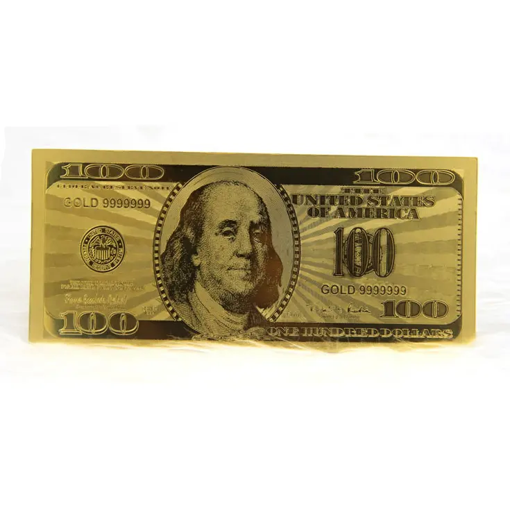 Gold Print US Dollar Note Bill Gold Foil Note Currency Money Banknote