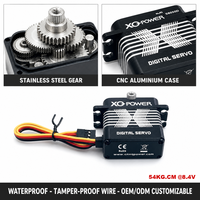 Servomoteur Metal Gear XQ-S8050D 54KG en acier inoxydable et aluminium, sans noyau, étanche, couple élevé, pour voiture et camion RC tout-terrain à l'échelle 1/5, OEM ODM