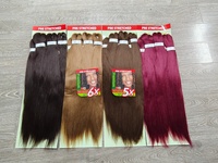 Extensions de cheveux synthétiques pré-étirées professionnelles de 52 pouces, texture Yaki, pour tresses, résistantes à l'eau chaude