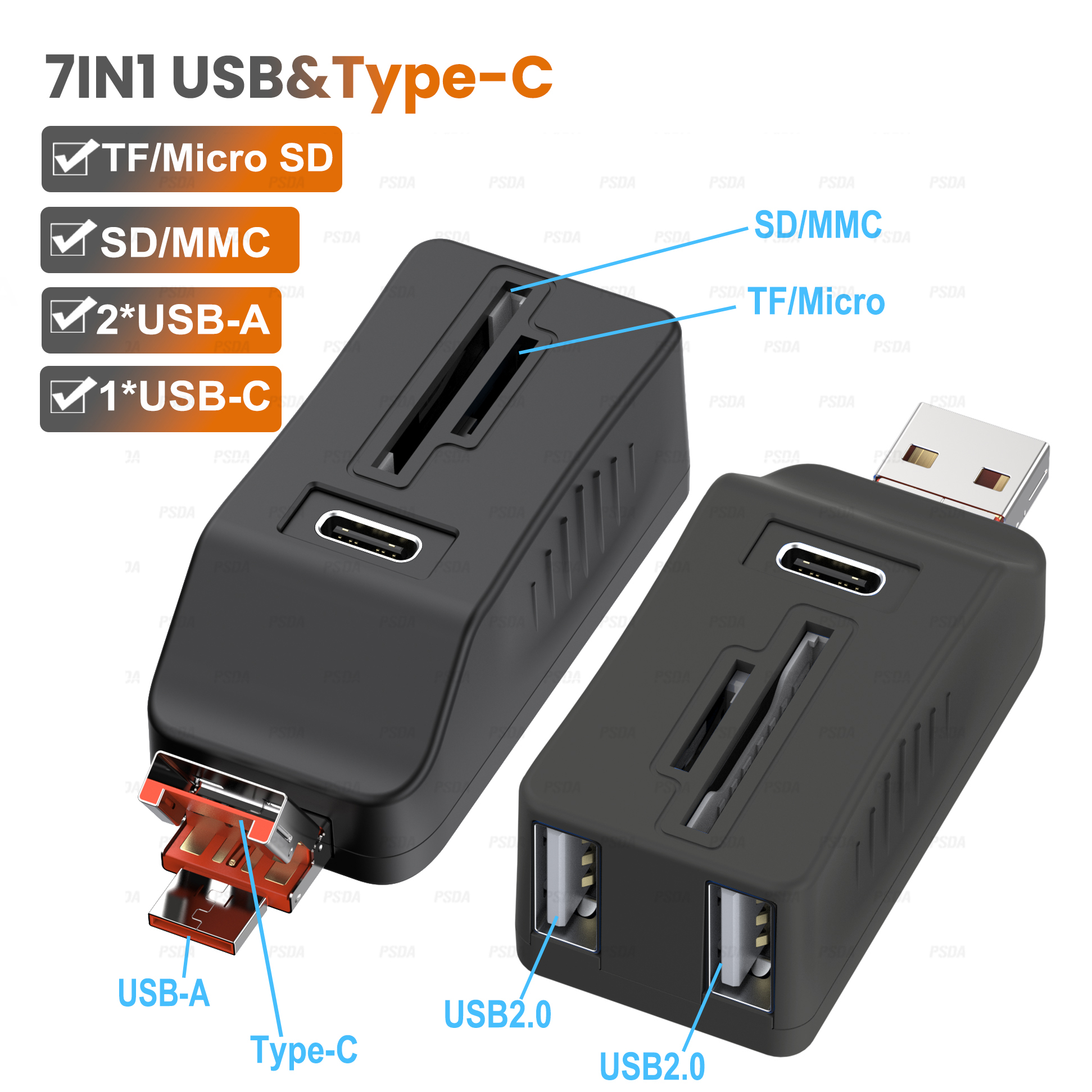 Noir -OTH094B (USB et Type-C)